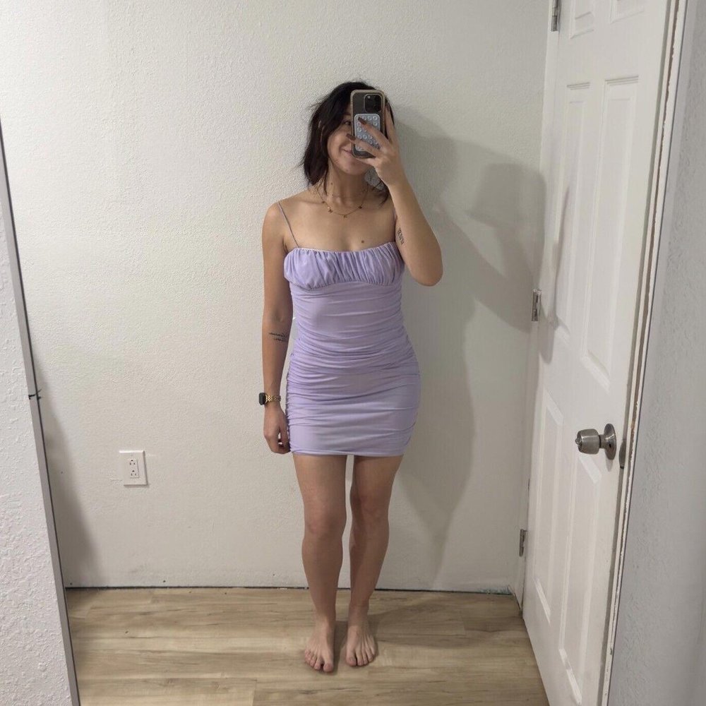 Princess Polly‎ Spaghetti Strap Mini Dress Womens Size 8 Purple Penney Regular - Picture 7 of 8